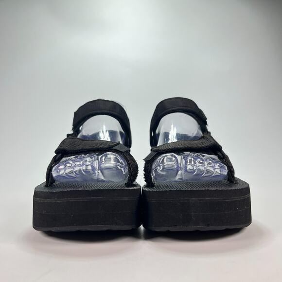 Teva Flatform Universal Black Adjustable Hook & Loop Sandals 1008844 Womens Sz 7 - Picture 2 of 9